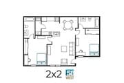 2 Bed 2 Bath