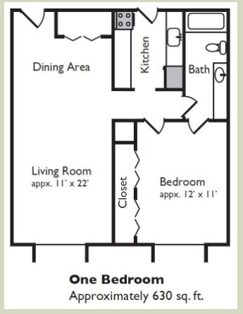 1/1 Floorplan