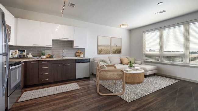 Kitchen and Living Area with Hard Surface Flooring