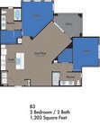 Azure City Living - B3 - 2 Beds - 2 Baths - 1203 Sq. ft.