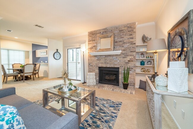 Living room with fireplace