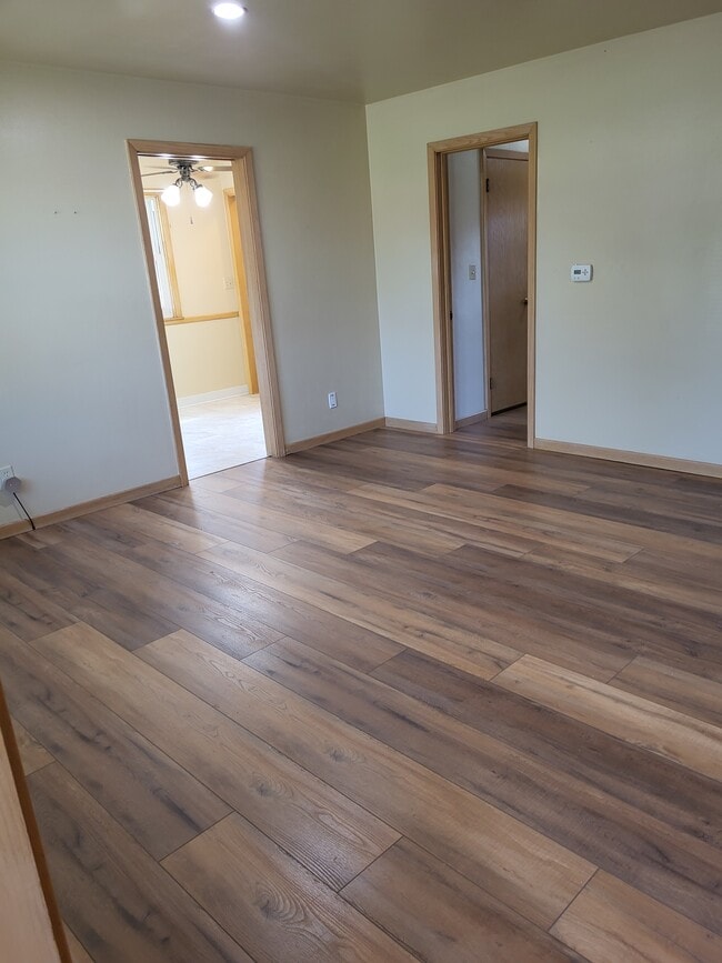 Laminate hardwood floors in living room