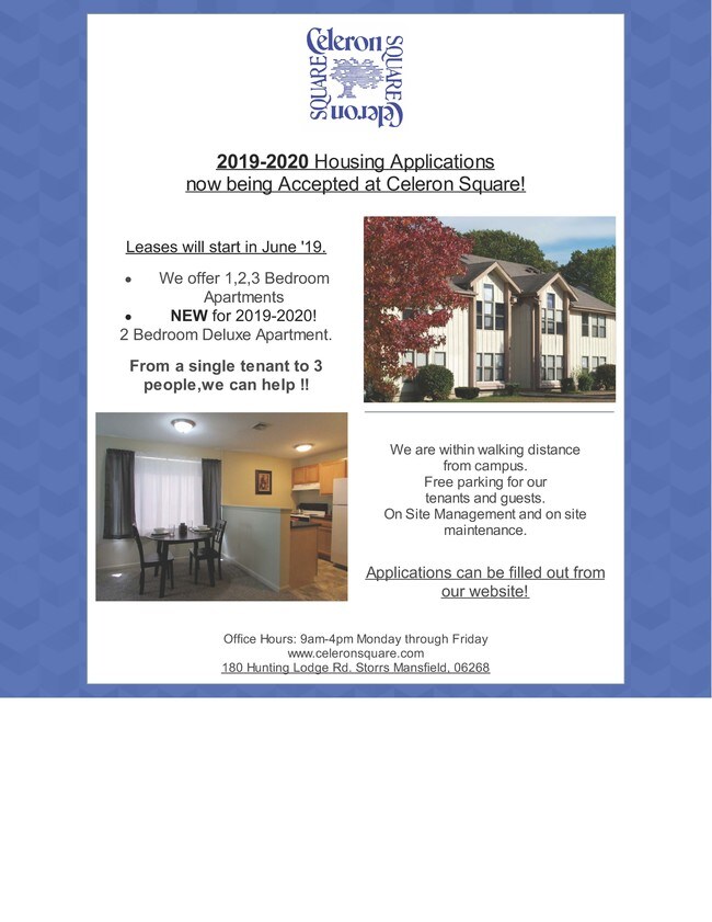 Celeron Square Apartments Storrs Mansfield, CT