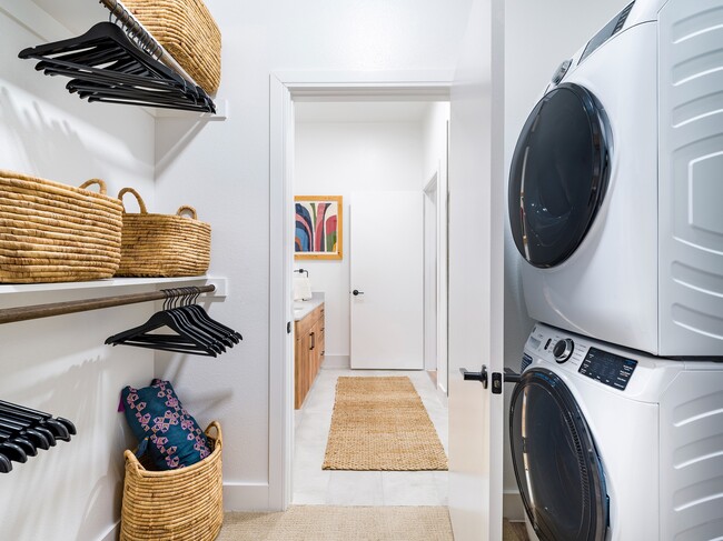 Elevate your laundry experience with state-of-the-art, in-home, full-size washer and dryer units at Modera Trinity.