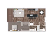 Patapsco 1Br/2Ba floor plan Paragon At Columbia Overlook