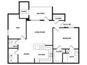 1 Bed 1.5 Bath | 1046 sqft