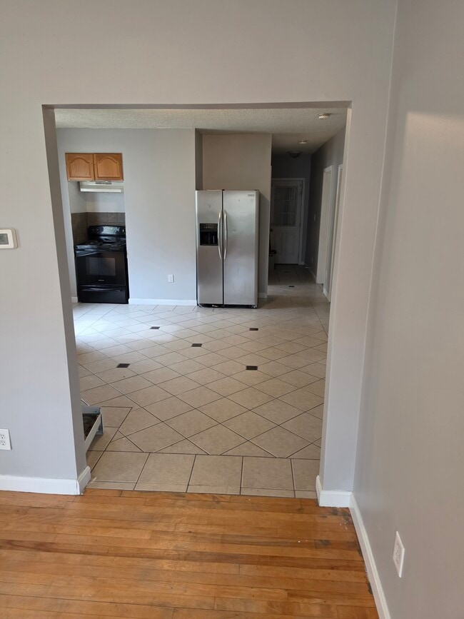 Looking into kitchen from the living room.