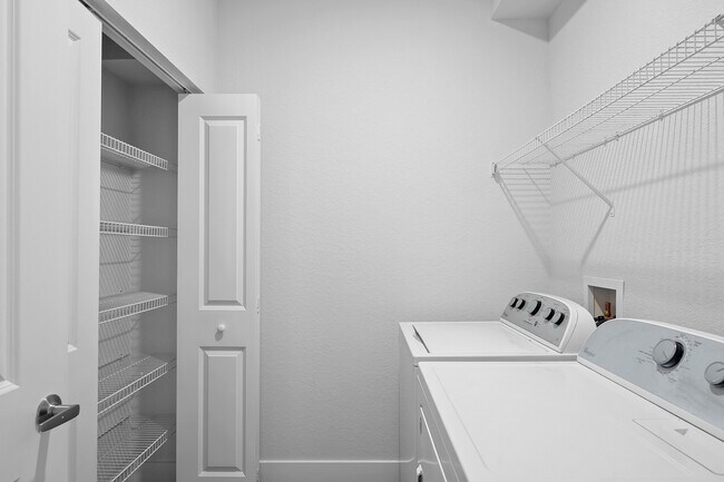 Simplify your routine with a washer and dryer inside your home.