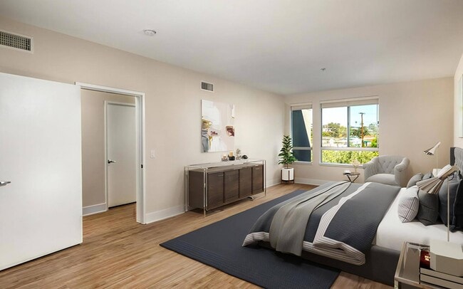Enough floor space here for a dresser, an armchair and a king bed.