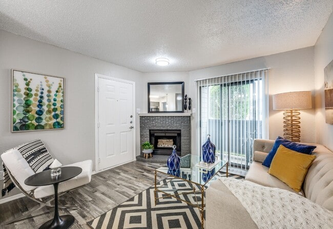 Dallas Apartments – Bright Living Room with Private Patio Access