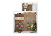 3D Rendering of a Studio Apartment