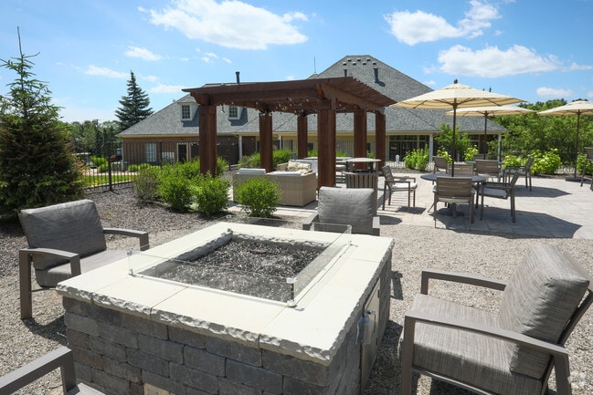Community Fire Pit & Patio | The Villas at Main Street | Ann Arbor Apartments - The Villas at Main Street