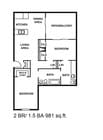 2BR/1.5BA