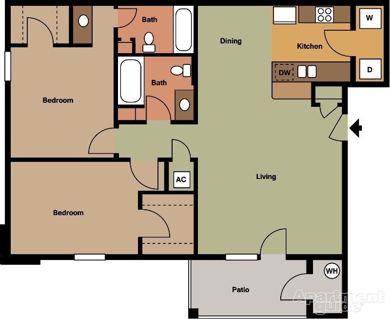 2BR/2BA - 2x2