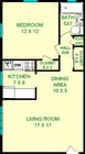 Poe One Bedroom Floorplan