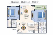 Caledon 2 BR 2 BA Floor Plan