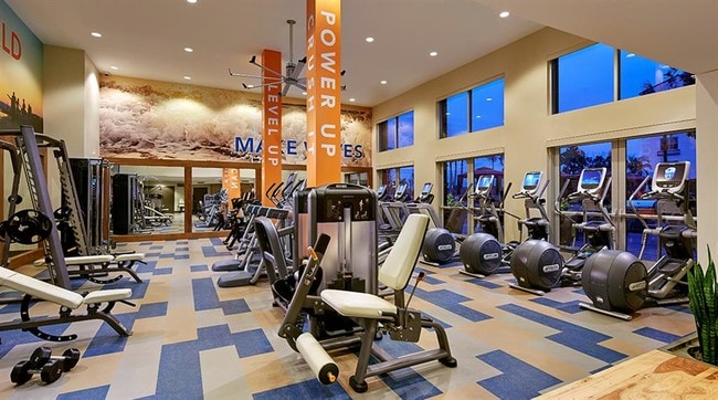State-of-the-art fitness center overlooking the pool deck - Reata Oakbrook Village