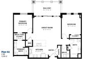 2 BR, 2 BA - 1228 SF - Floorplan 4A