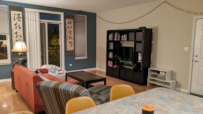 Furnished living room - 1422 S Halsted St Unit 3A