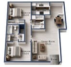2x2D - Driftwood - 1150 sq. ft.