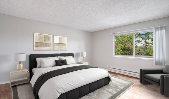Bedroom includes walk-in closet, while overlooking the balcony