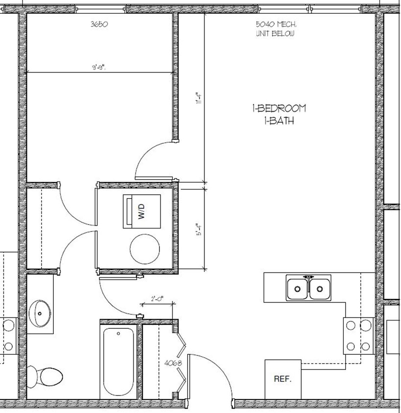 Floor Plan - 1880 1 bed