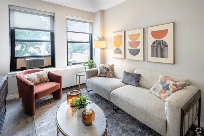 1BR,1BA - 550SF Living Room - Times Square Apartments
