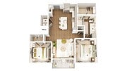 3D Floorplan - Unit B1_Scheme 1