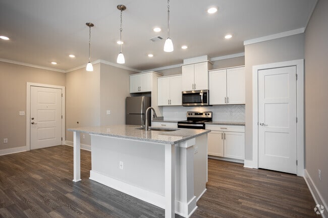 3BR, 2BA Claxton - 1,570SF - Kitchen - Main Street Lofts | Luxury Apartments