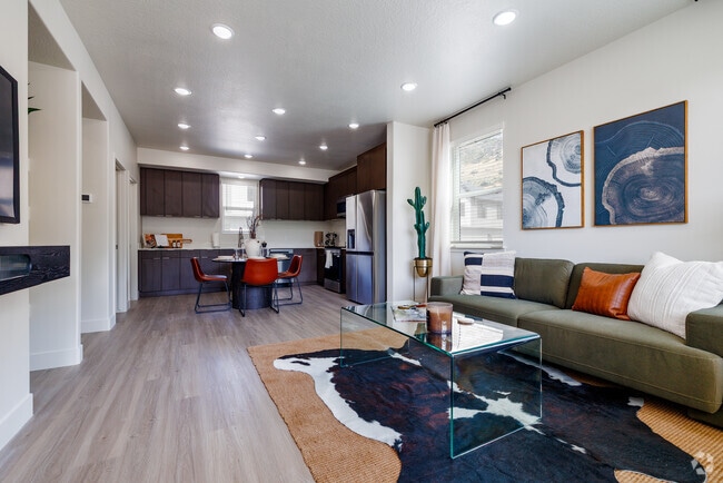 2BR, 2.5BA - 1,291SF - Living Room/Kitchen