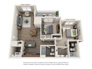 2 Bedrooms, 2 Baths, 1045 sq. ft.