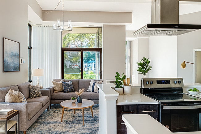 Riverfront Towers livingroom and kitchen - Riverfront Towers