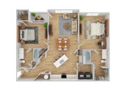 2 Bedroom | 2 Bath | 1093 SF | Renovated