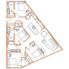 D4 Floor Plan - 4 Bedroom, 3 Bath | 4 Residents