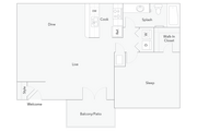 Asheville | 1-Bedroom Floorplan