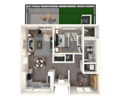 Hillstone Residences at Canyon Trails Plan 2 1bd + Flex/1ba