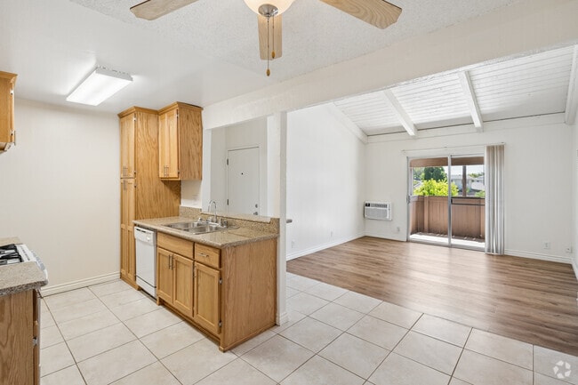 Upper Unit - 1BR, 1BA - 680SF - Kitchen and Living Room