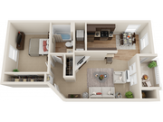3D Copper - 1BD/1BA - 713 SF