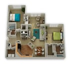 The Brookstone with Sunroom Two Bedroom Floor Plan