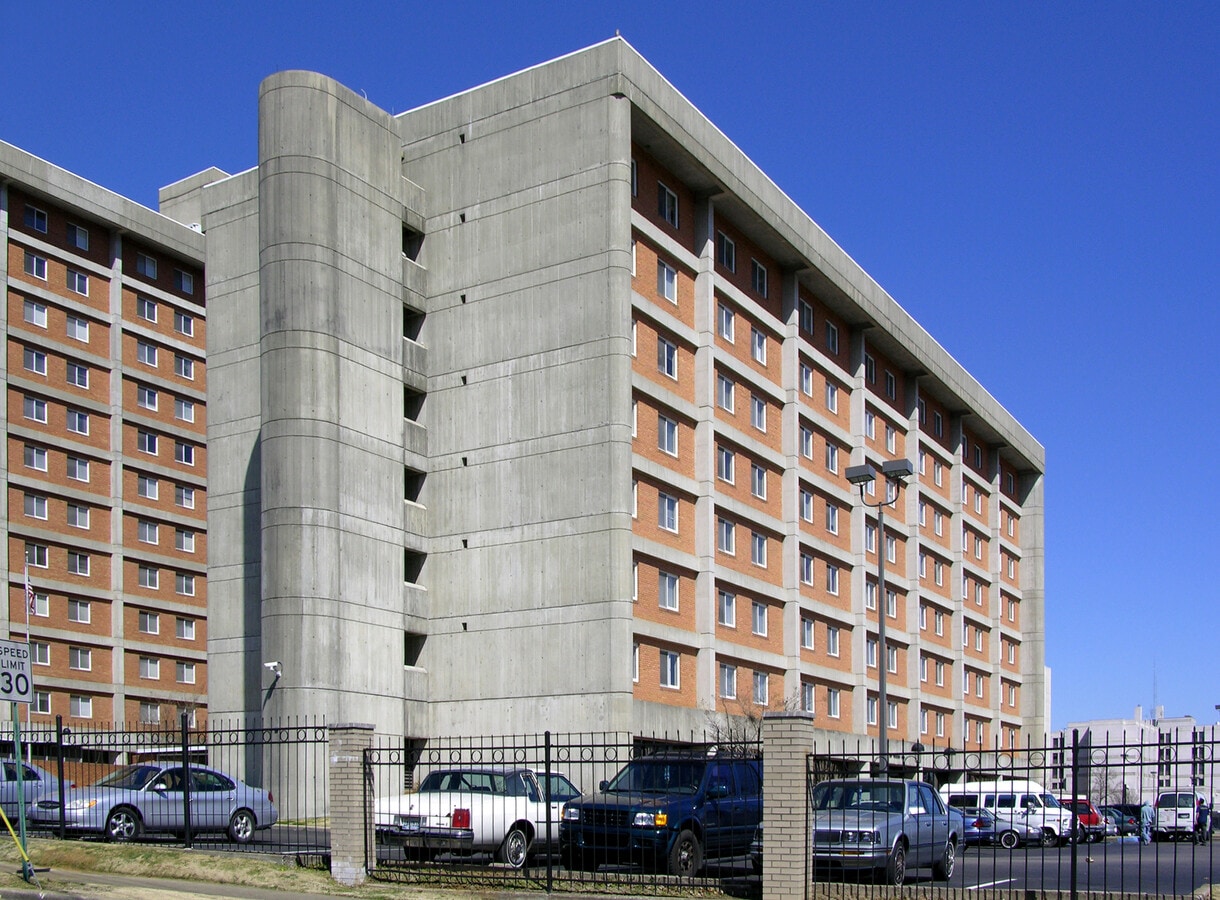 From the southwest - Princeton Towers