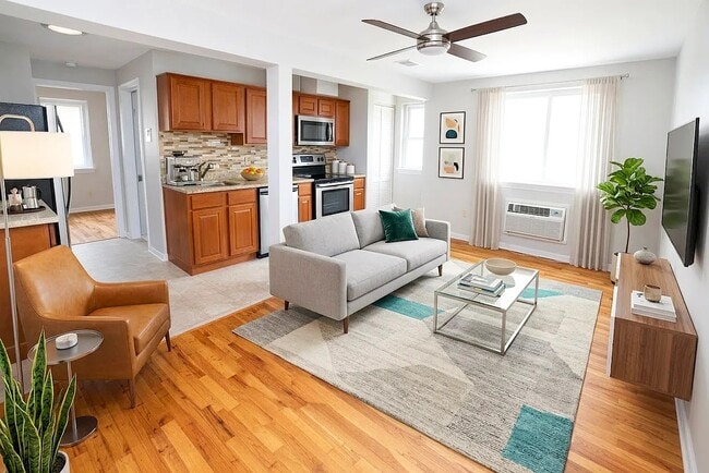 Living Room - Staged - Sumner Avenue Apartments
