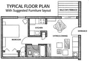 Typical floor plan-one bedroom