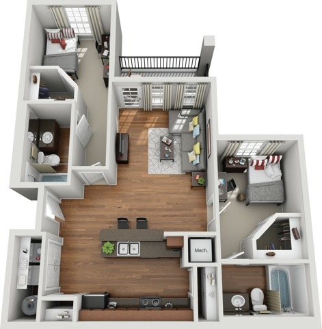 2 Bedroom 2 Bathroom - 2BR/2BA