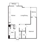 A15 | 1 bed 1 bath | 878 sq. ft.