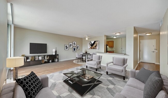 Large open living room - 2200 Grace Apartments