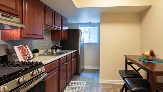 Kitchen has breakfast nook perfect for morning coffee