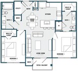 C Floorplan-2 Bedroom/2 Bathroom