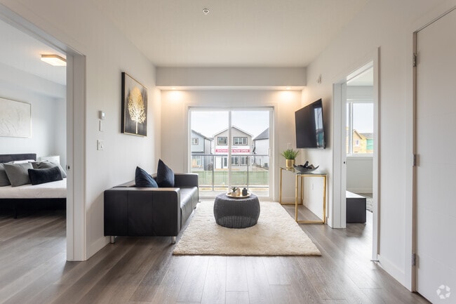 2BR, 2BA - 860SF - Living Room - Edgemont Flats