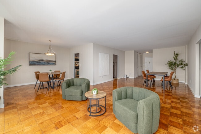 2BR, 2.5BA - 1,555SF - Living /Dining Room - The PIERRE Apartments