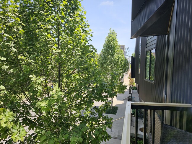 Balcony, street view - from living room. - 627 Couch Dr Condo Unit N12